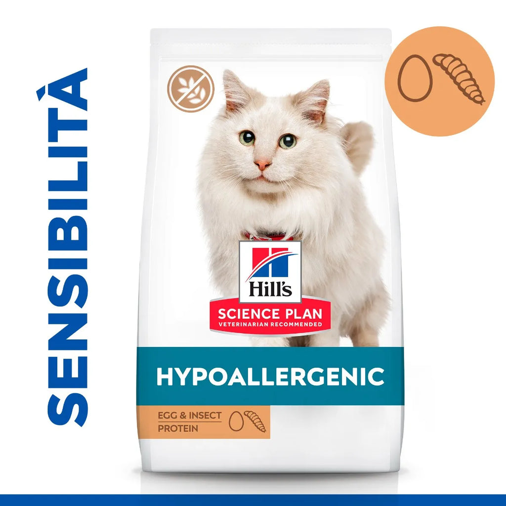 Hill's Science Plan Hypoallergenic Adult alimento secco per gatti con uova e proteine degli insetti 8 KG